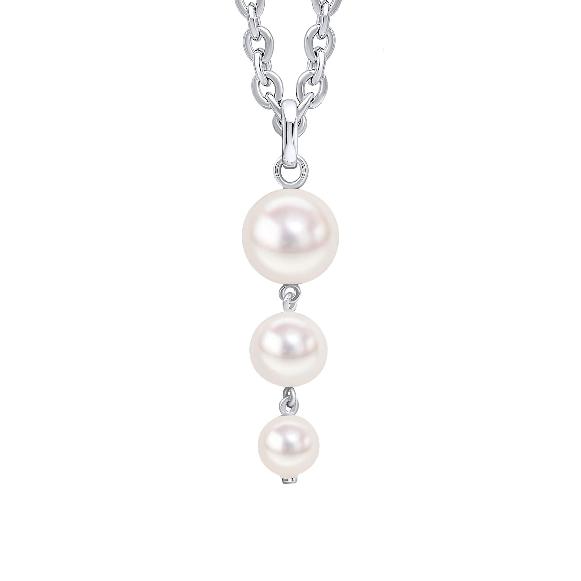 Gecko Jewellery Gradient Freshwater Pearl Pendant in Recycled Silver