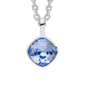 Gecko Jewellery Cushion Cut Crystal Pendant in Recycled Sterling Silver