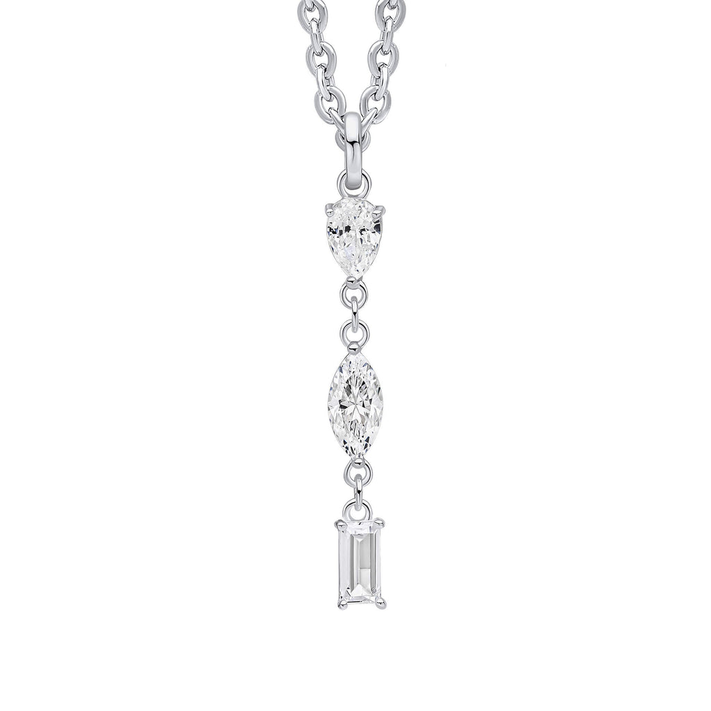 Gecko Jewellery Mixed Shapes Pendant – Recycled Sterling Silver & CZ