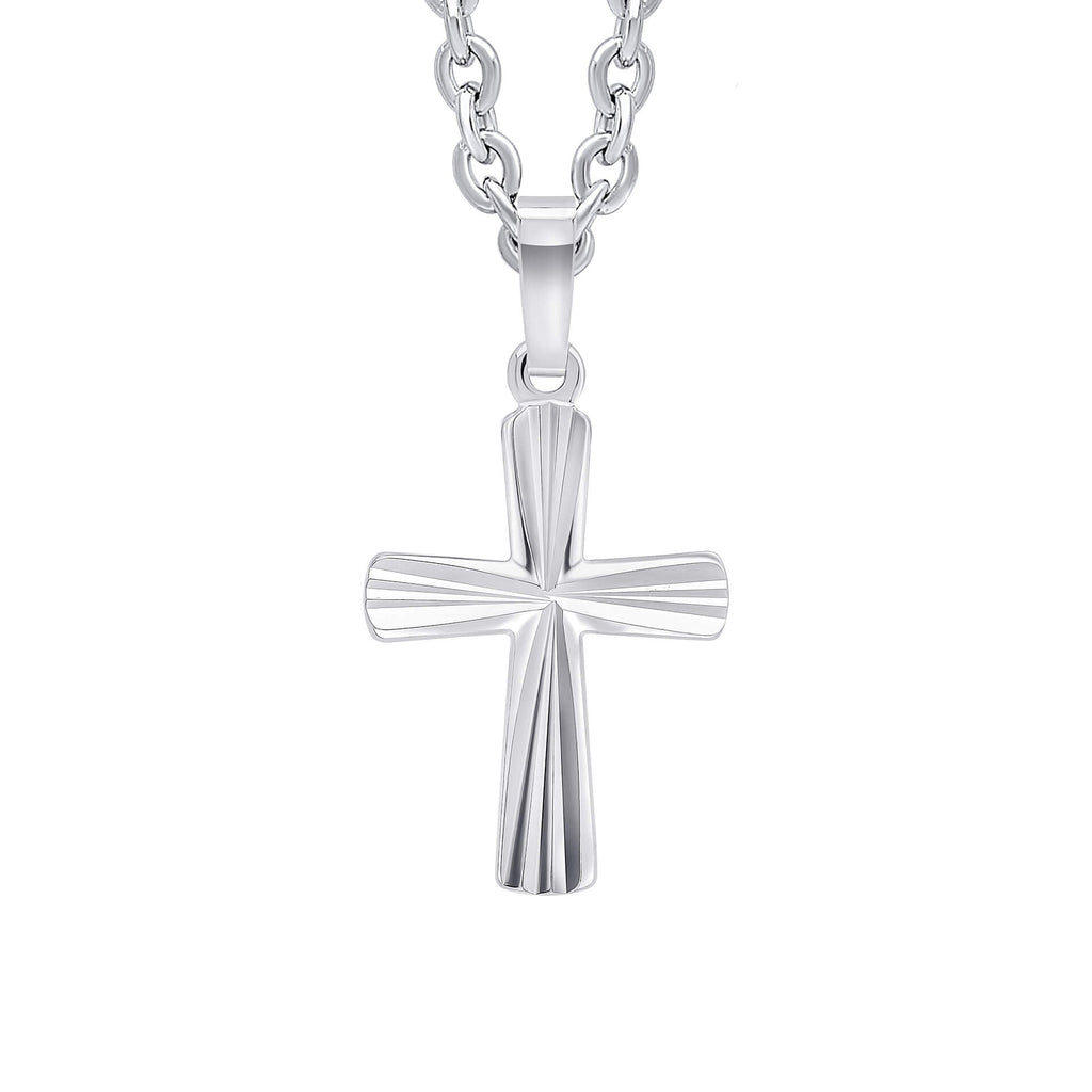 Diamond Cut Cross Pendant in Recycled Sterling Silver | Gecko Jewellery