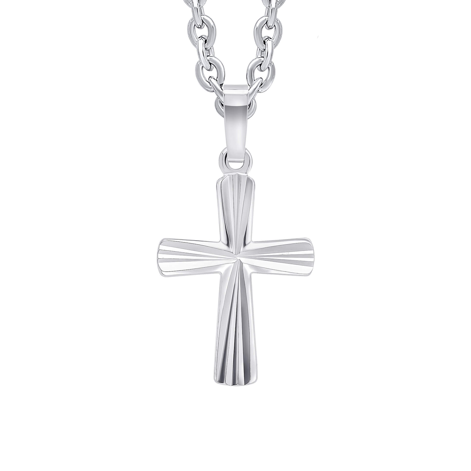 Diamond Cut Cross Pendant in Recycled Sterling Silver | Gecko Jewellery