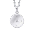 Gecko Jewellery Recycled Sterling Silver Compass Disc Pendant Necklace