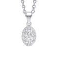 Gecko Jewellery Oval Halo Pendant – Recycled Silver & Cubic Zirconia