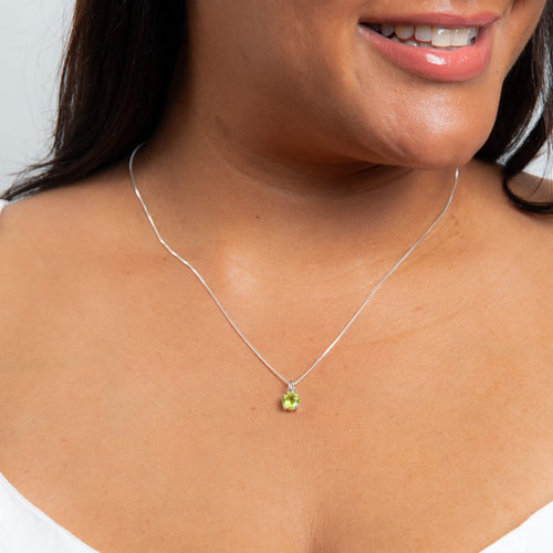 Gecko Jewellery Round Semi-Precious Pendant in Recycled Sterling Silver