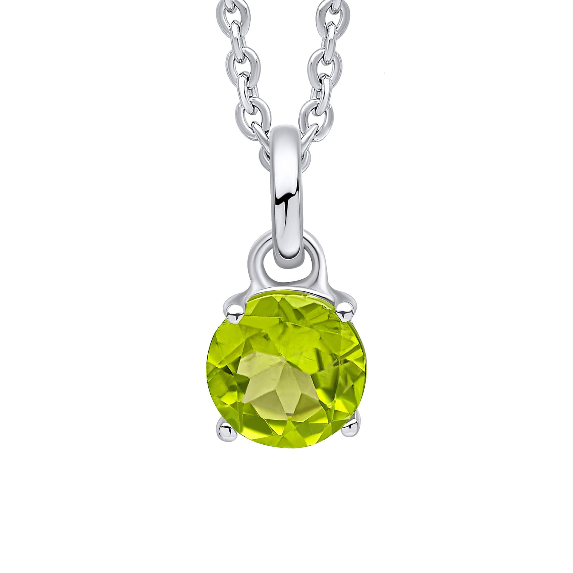 Gecko Jewellery Round Semi-Precious Pendant in Recycled Sterling Silver