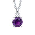 Gecko Jewellery Round Semi-Precious Pendant in Recycled Sterling Silver