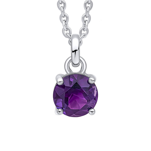 Gecko Jewellery Round Semi-Precious Pendant in Recycled Sterling Silver