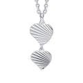 Gecko Jewellery Recycled Sterling Silver Diamond Cut Double Heart Pendant