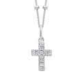 Gecko Jewellery Recycled Sterling Silver Cubic Zirconia Cross Pendant