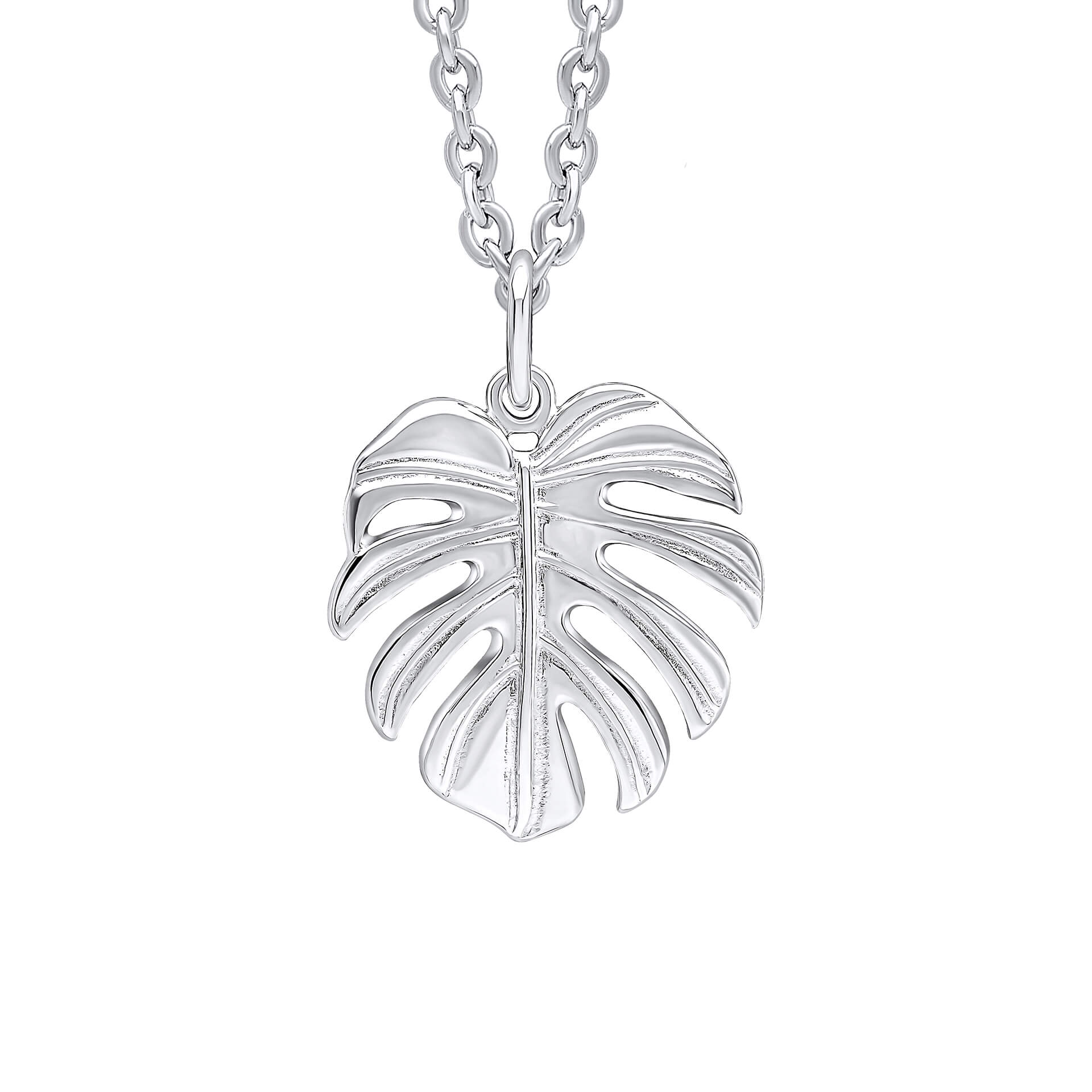 Monstera Leaf Pendant in Recycled Sterling Silver | Gecko Jewellery