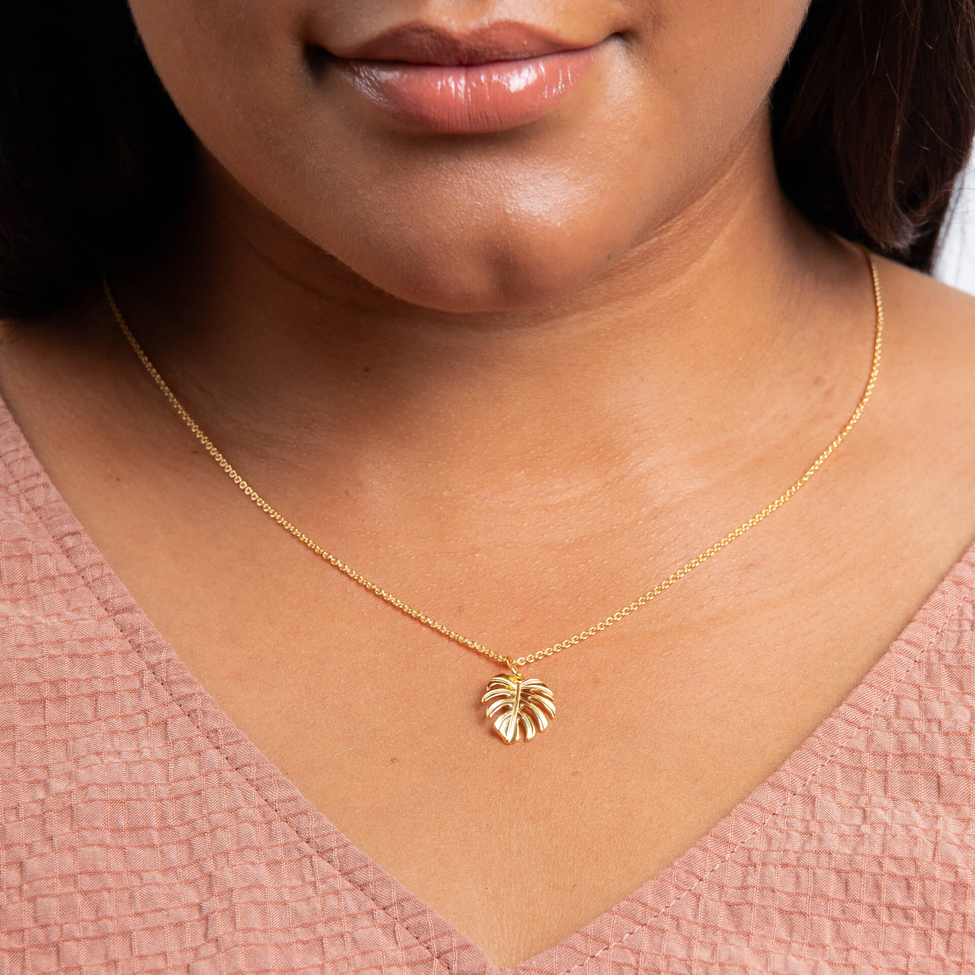 Monstera Leaf Pendant in Recycled Sterling Silver | Gecko Jewellery
