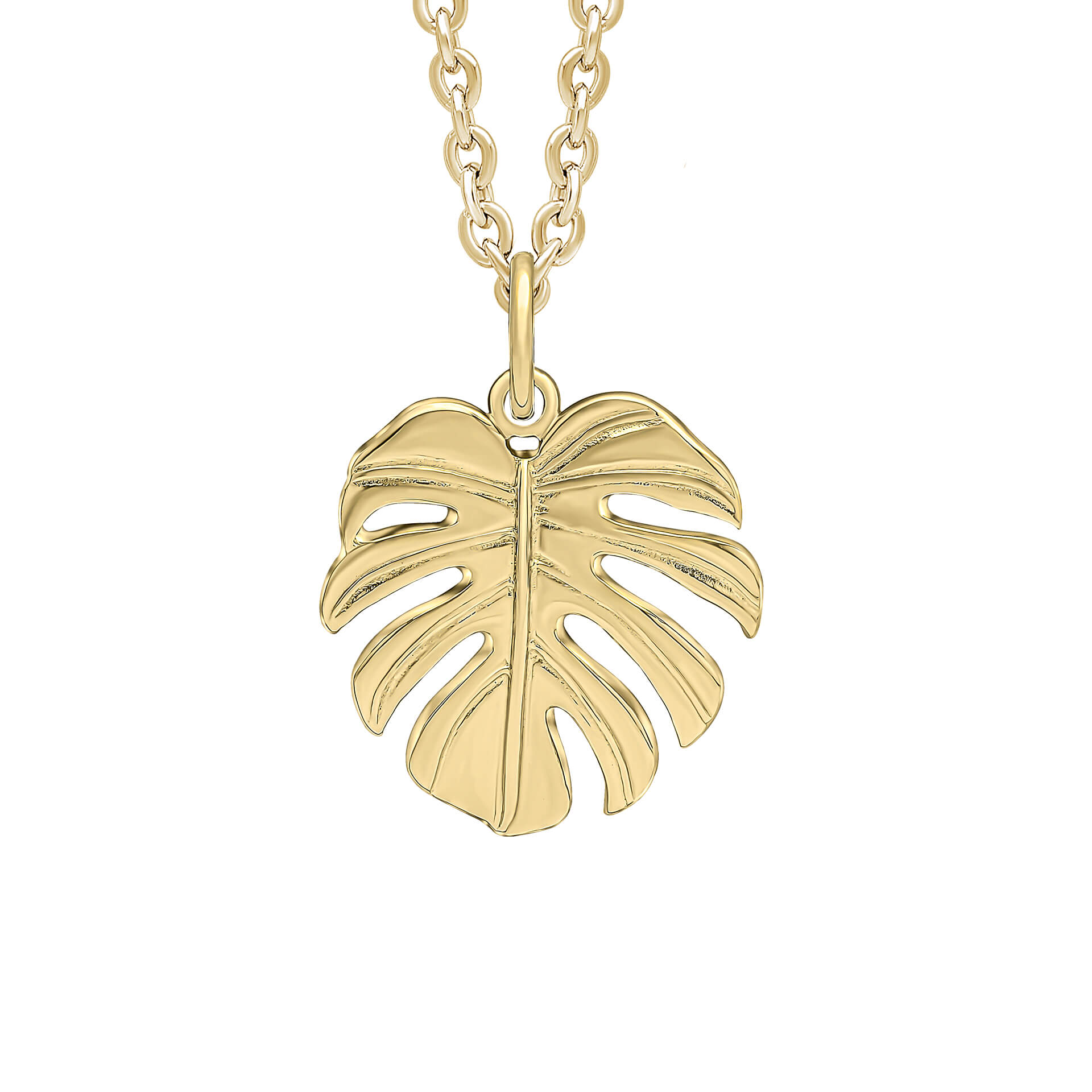 Monstera Leaf Pendant in Recycled Sterling Silver | Gecko Jewellery