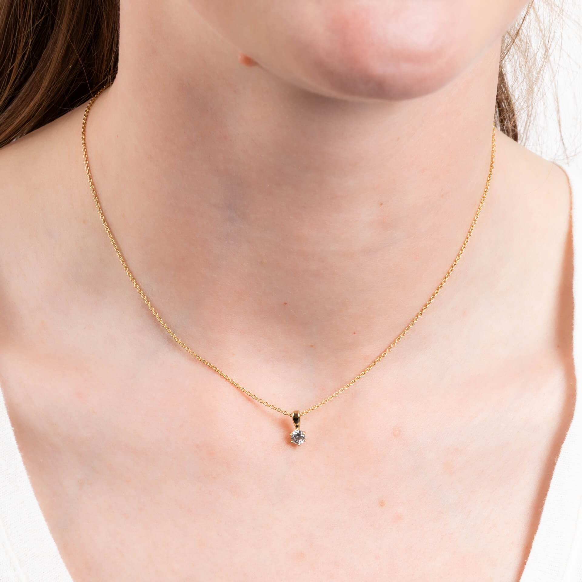 Diamonfire Six Claw Carat Pendant – Sterling Silver Zirconia Necklace