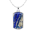 Gecko Jewellery Lapis Lazuli Dog Tag Pendant – Stainless Steel Necklace