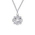 Gecko Jewellery Recycled Sterling Silver Cubic Zirconia Floral Pendant