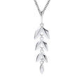 Gecko Jewellery Long Leaf Drop Pendant | Recycled Sterling Silver
