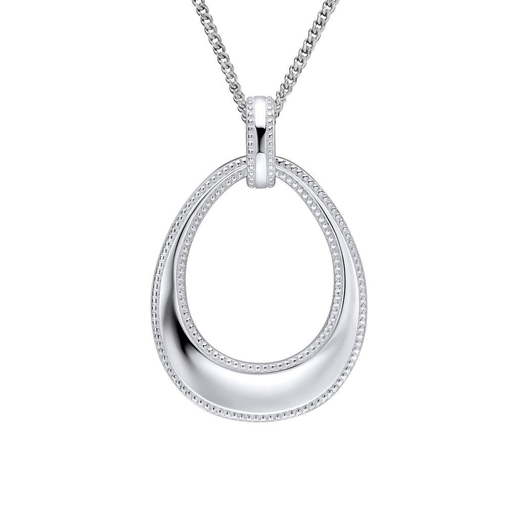 Gecko Jewellery Open Teardrop Pendant | Recycled Sterling Silver