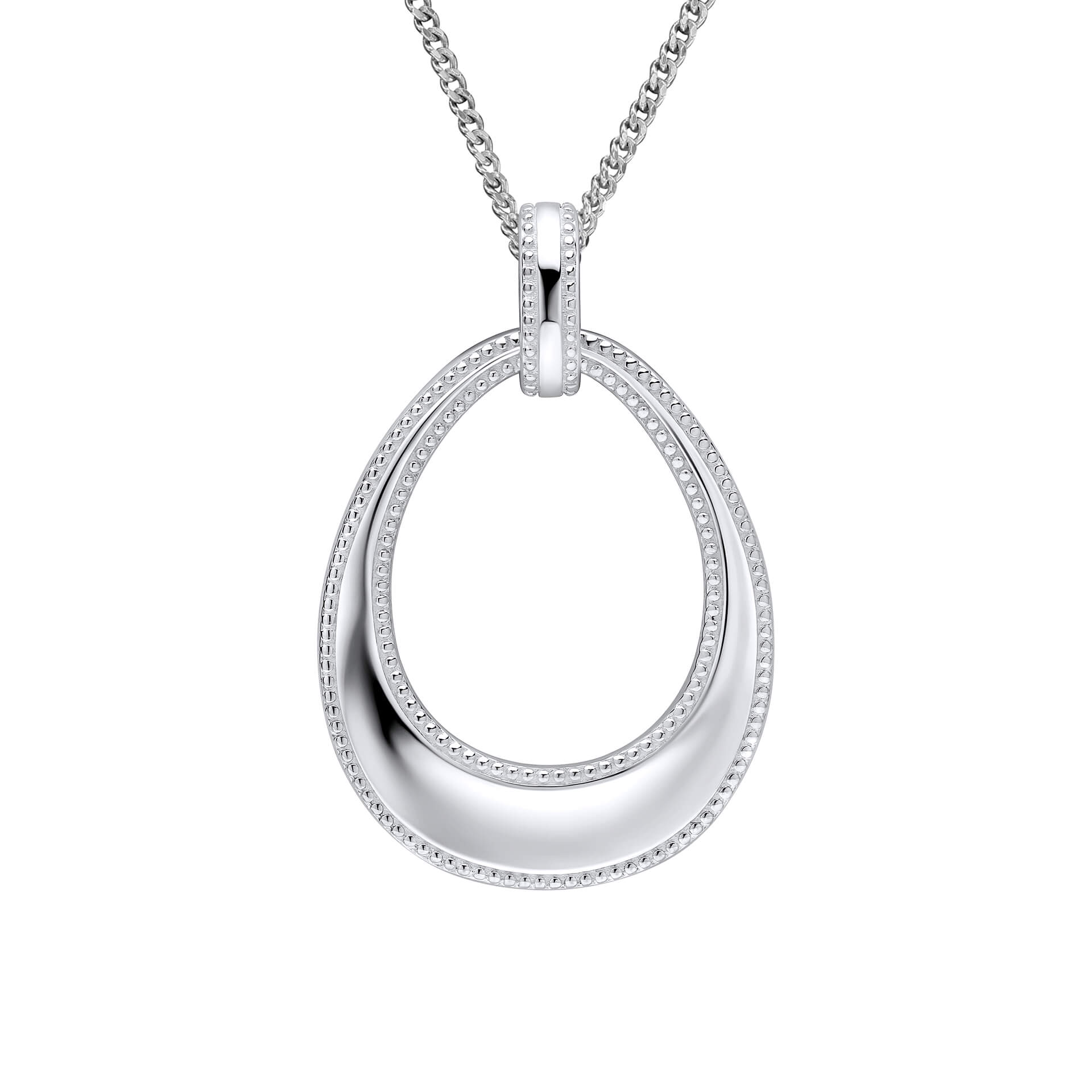 Gecko Jewellery Open Teardrop Pendant | Recycled Sterling Silver