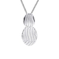 Gecko Jewellery Wave Texture Double Drop Pendant in Sterling Silver