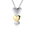 Gecko Jewellery Cascading Hearts Drop Pendant | Two-Tone Sterling Silver