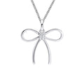 Gecko Jewellery Thin Bow Pendant – Recycled Sterling Silver Necklace