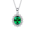Gecko Jewellery Oval Diamonfire Zirconia Pendant in Sterling Silver