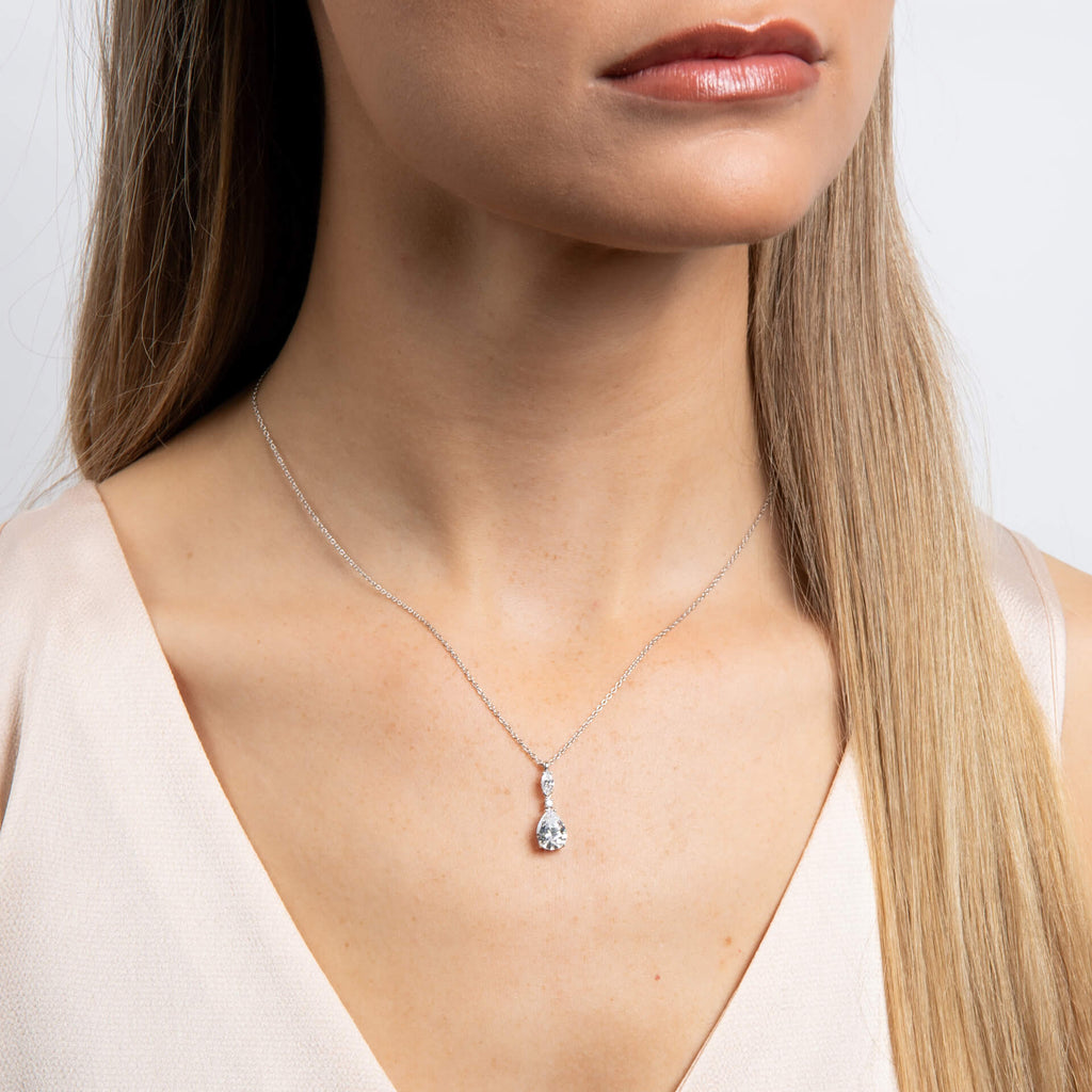 Gecko Jewellery Sterling Silver Teardrop and Marquise Drop Pendant