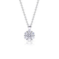 Diamonfire Flower Cluster Pendant – Sterling Silver Zirconia Necklace