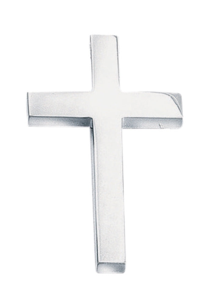 Large Slider Plain Cross Pendant in Silver by Gecko Jewellery Retail