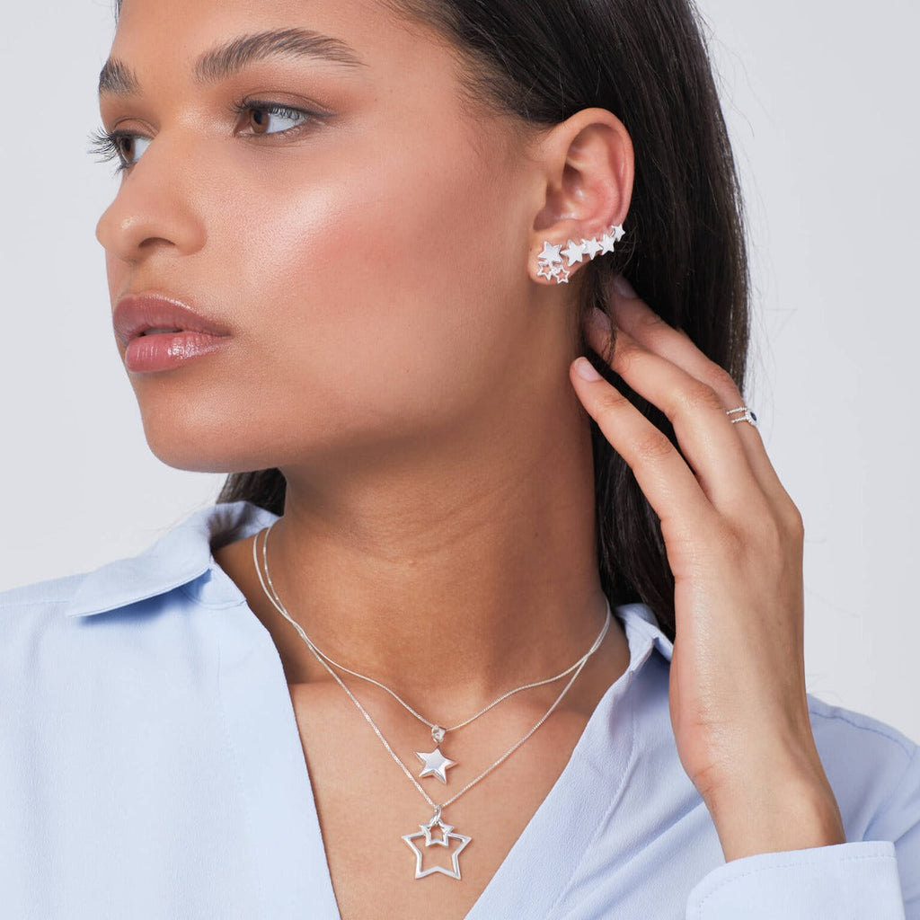 Gecko Jewellery Triple Star Stud Earrings – Celestial Motif Style
