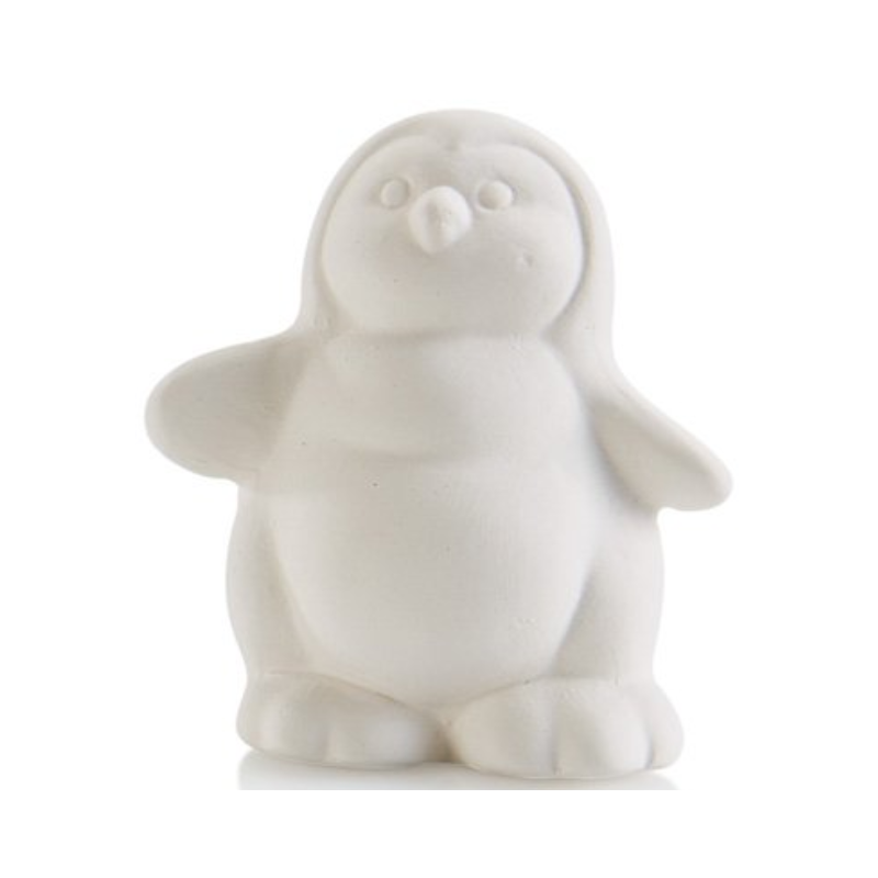 PoundFun Paint Your Own Christmas Penguin Figure - DIY Holiday Art Kit