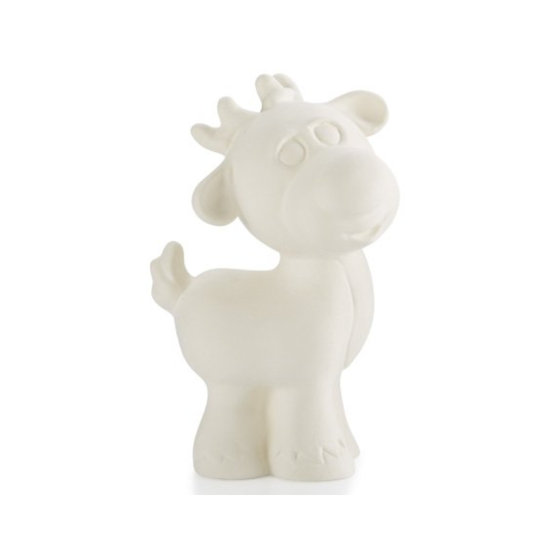 PoundFun Paint Your Own Christmas Rudolph Figure - DIY Holiday Craft