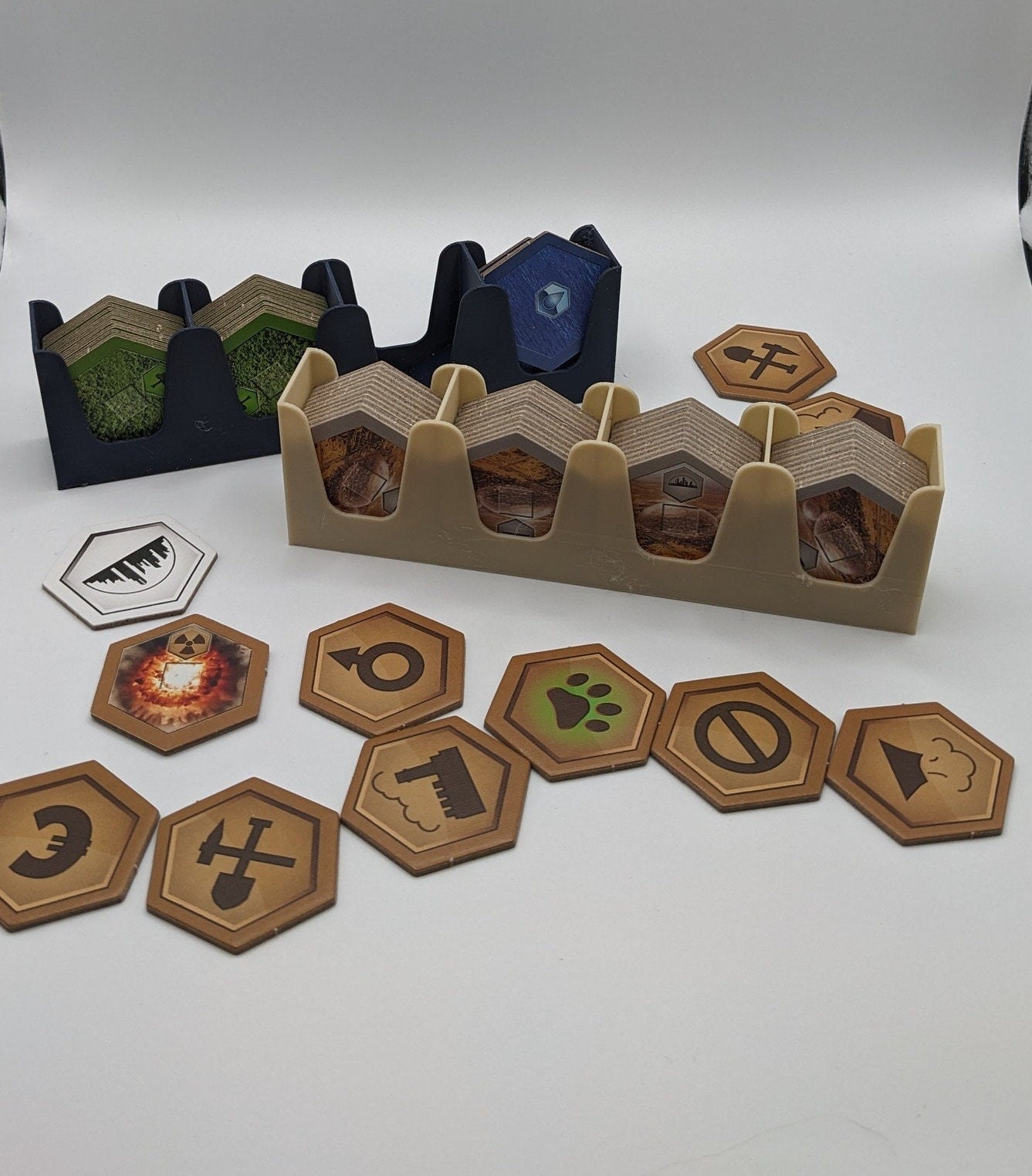 Chaddyverse Terraforming Mars Hexagonal Tile Holders - 3D Printed Pair