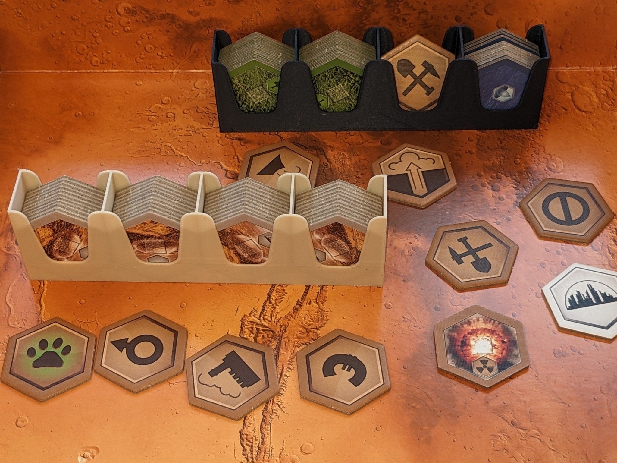 Chaddyverse Terraforming Mars Hexagonal Tile Holders - 3D Printed Pair