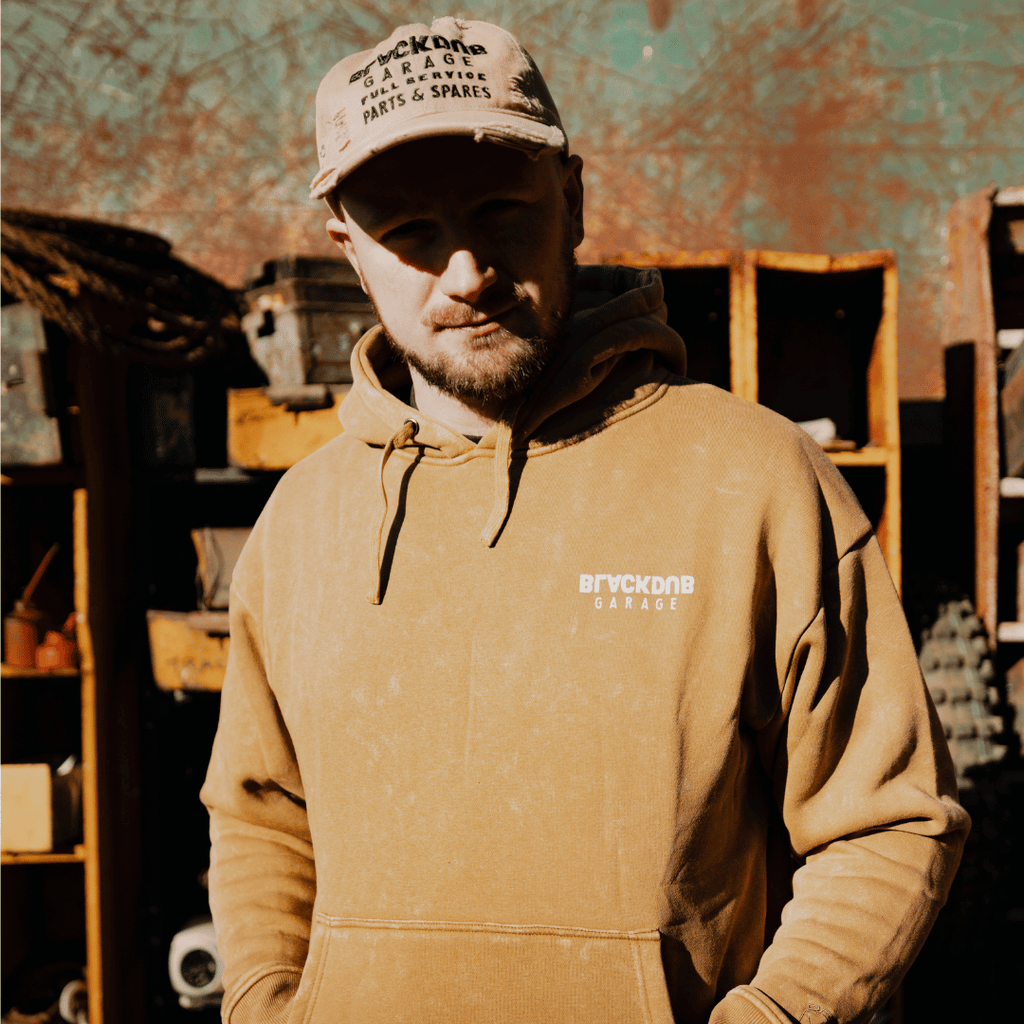Uggly and Co Parts & Spares Acid Wash Heavyweight Motorcycle Hoodie