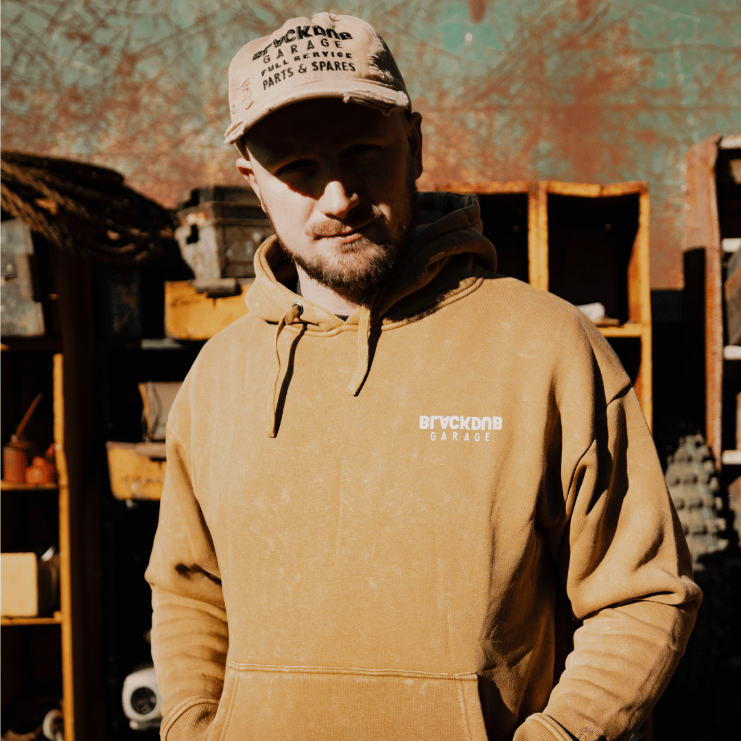 Uggly and Co Parts & Spares Acid Wash Heavyweight Motorcycle Hoodie