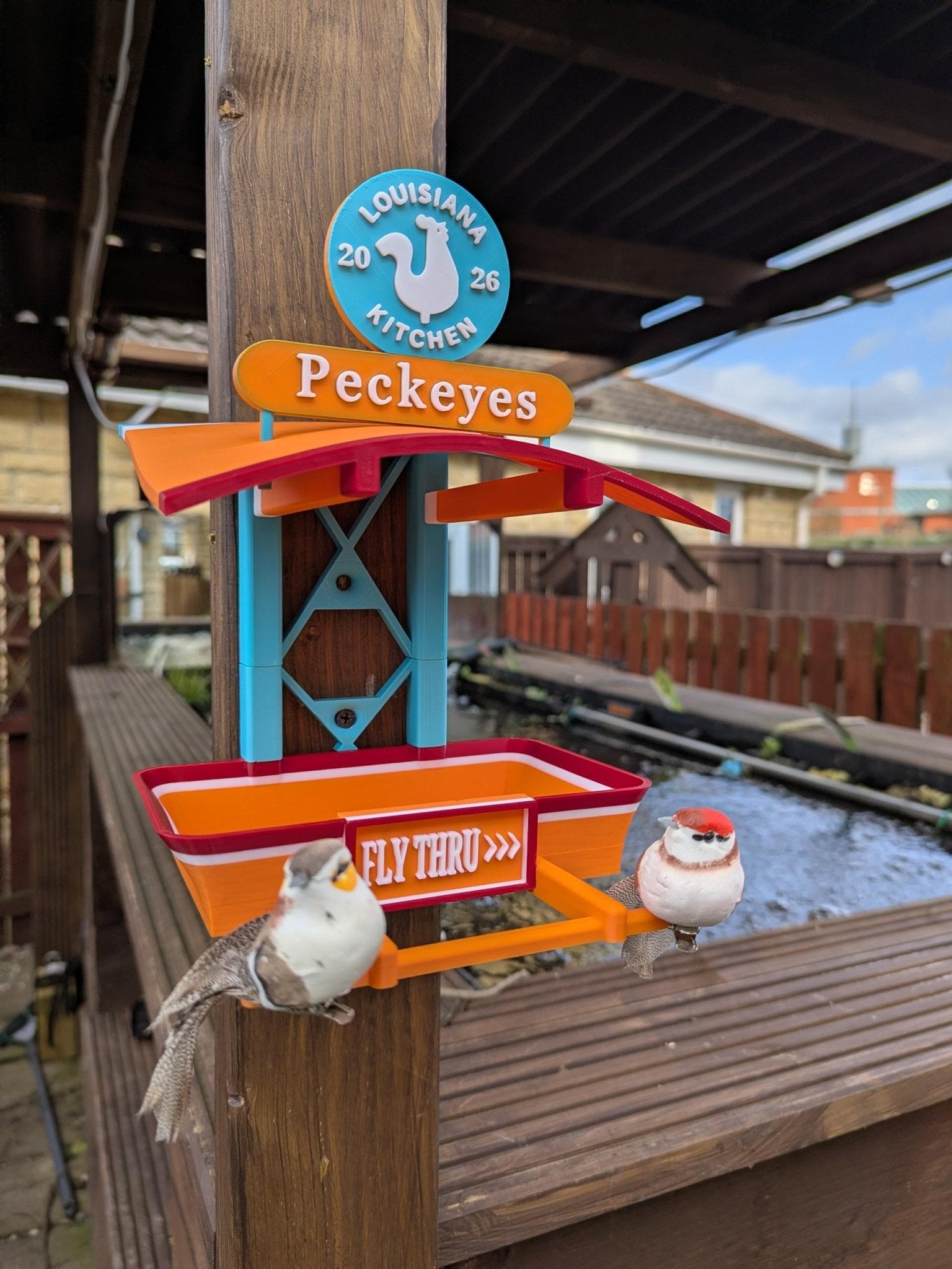 Chaddyverse Peckeyes Bird Feeder – 3D Printed Fly Thru Garden Decor