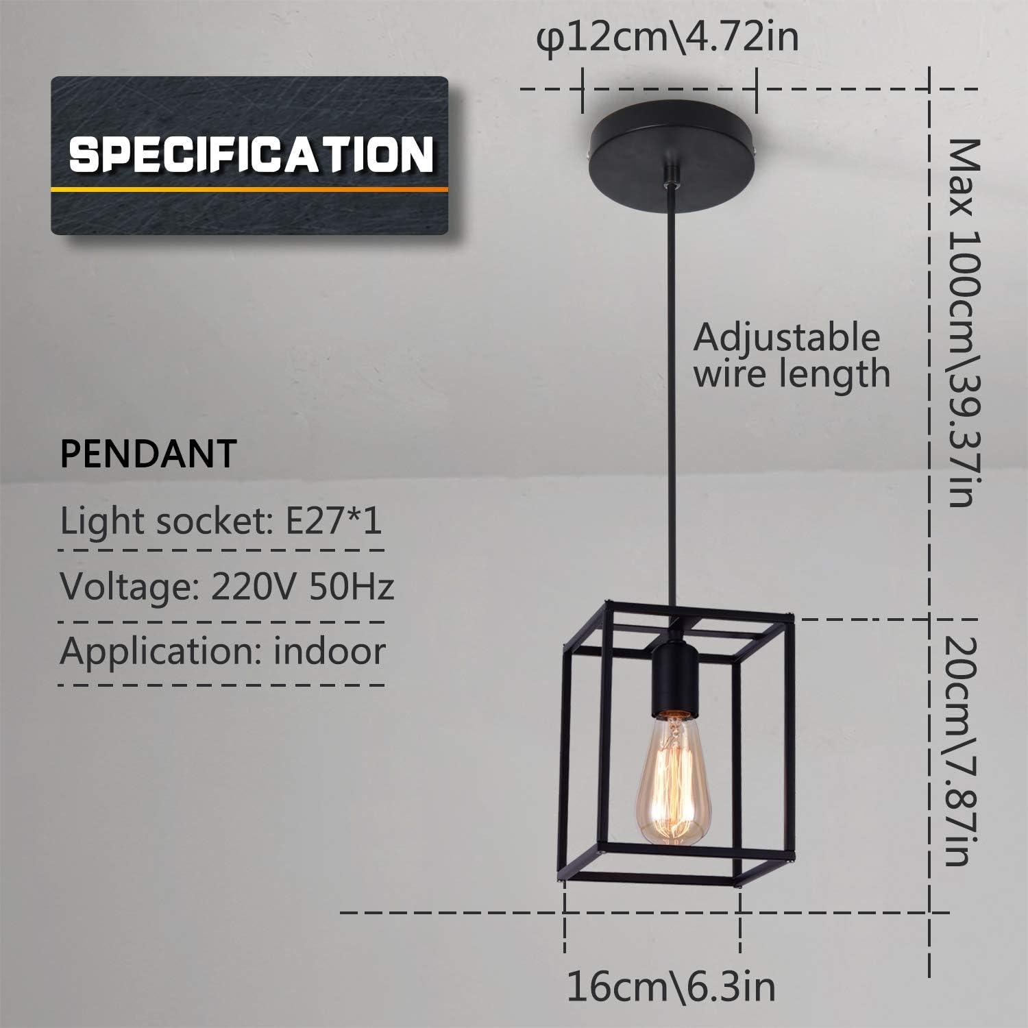 Massive Discounts Industrial Metal Pendant Light – Retro Black Ceiling Lamp