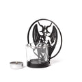 Alchemy Gothic Baphomet Tealight Holder – Black Iron & Glass Decor