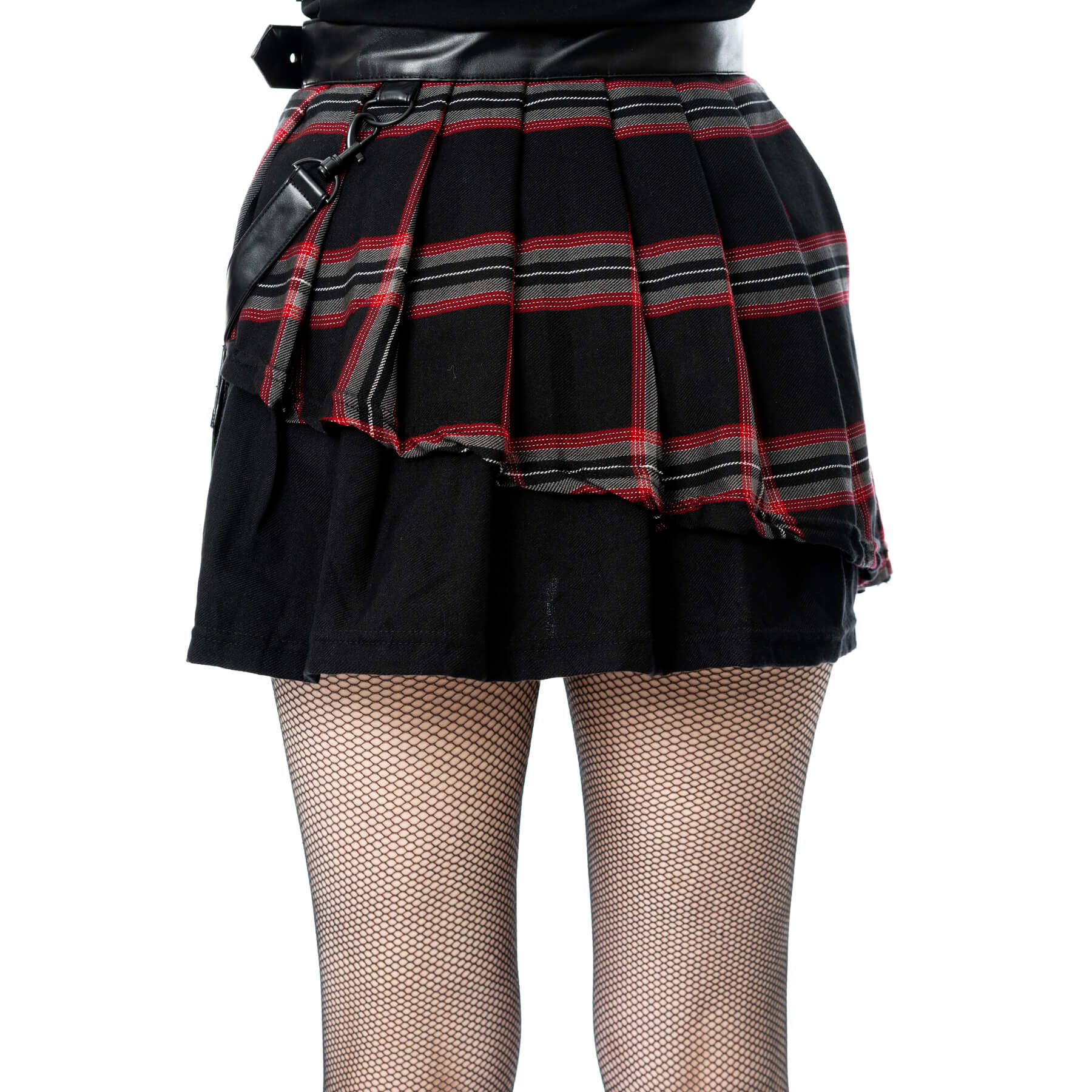 Poizen Industries Phantom Highlander Skirt – Black Tartan Gothic Mini