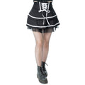 Poizen Industries Phantom Waltz Gothic Skirt – Black/White Mesh