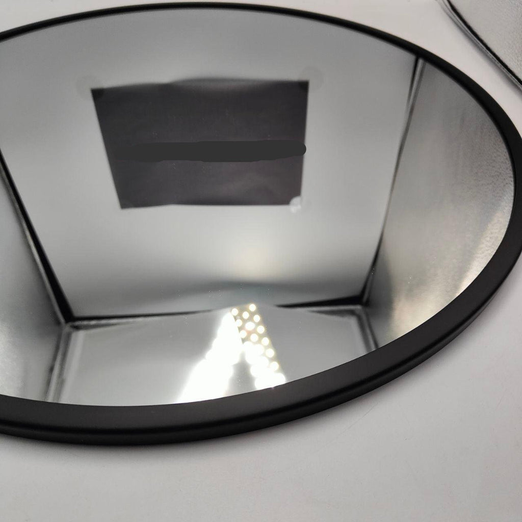 ZENIDA Round Wall Mirror – 50cm Black Metal Frame Modern Bathroom Decor