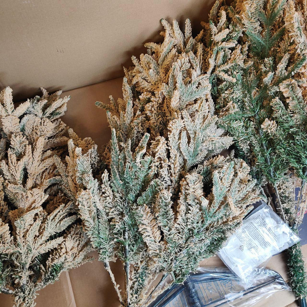 Massive Discounts 7.5ft Brown Flocked Artificial Christmas Tree
