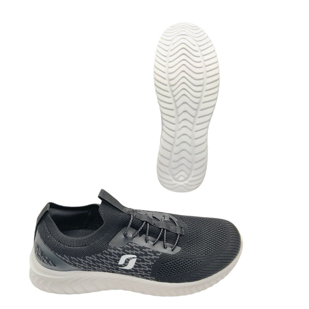 STQ Women's Slip-On Trainers – Memory Foam Walking Shoes in Black-White