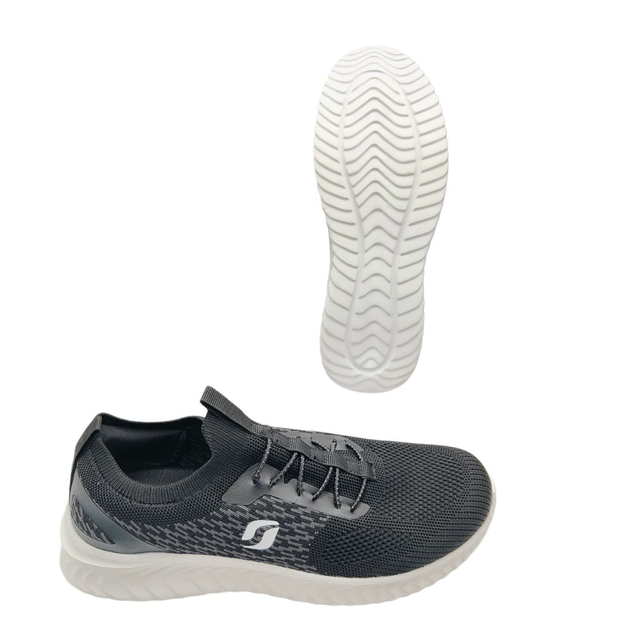 STQ Women's Slip-On Trainers – Memory Foam Walking Shoes in Black-White