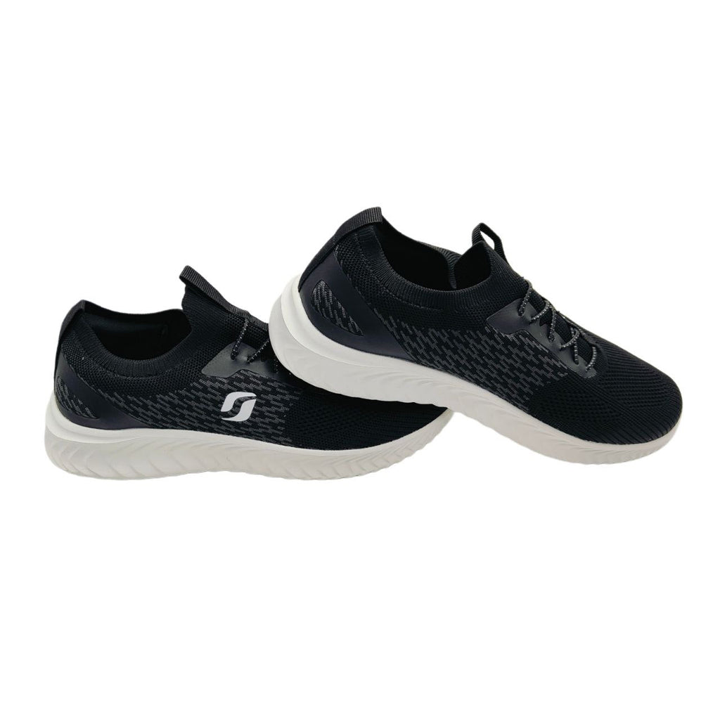 STQ Women's Slip-On Trainers – Memory Foam Walking Shoes in Black-White