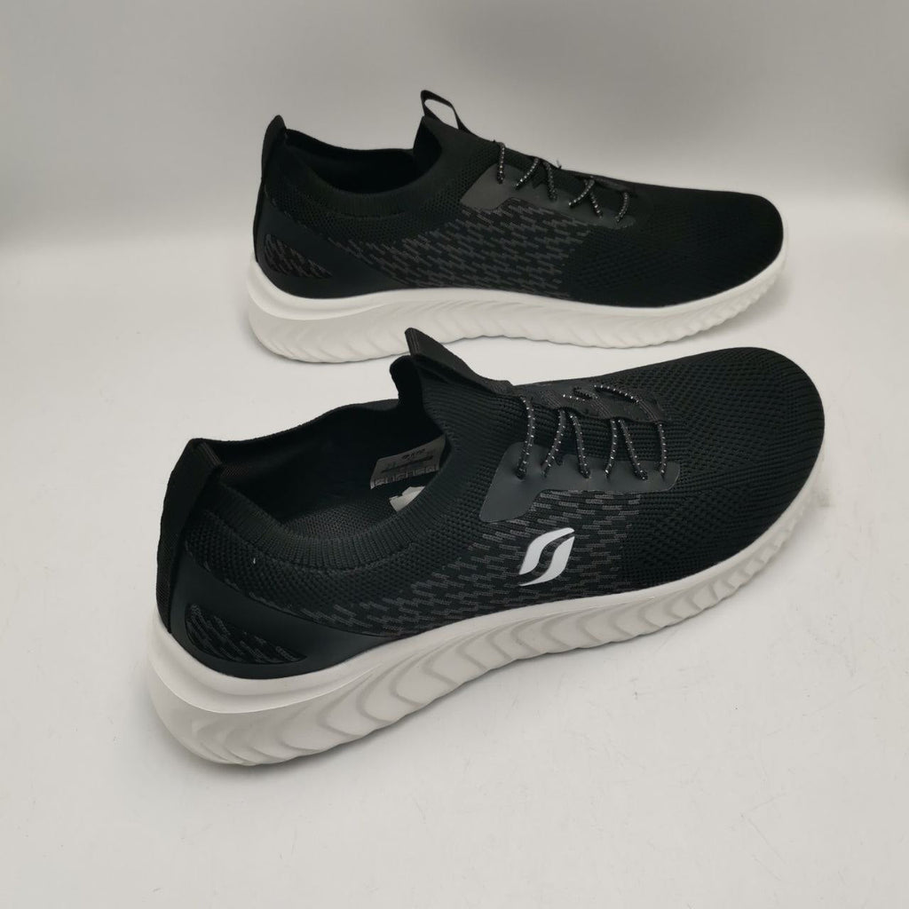 STQ Women's Slip-On Trainers – Memory Foam Walking Shoes in Black-White