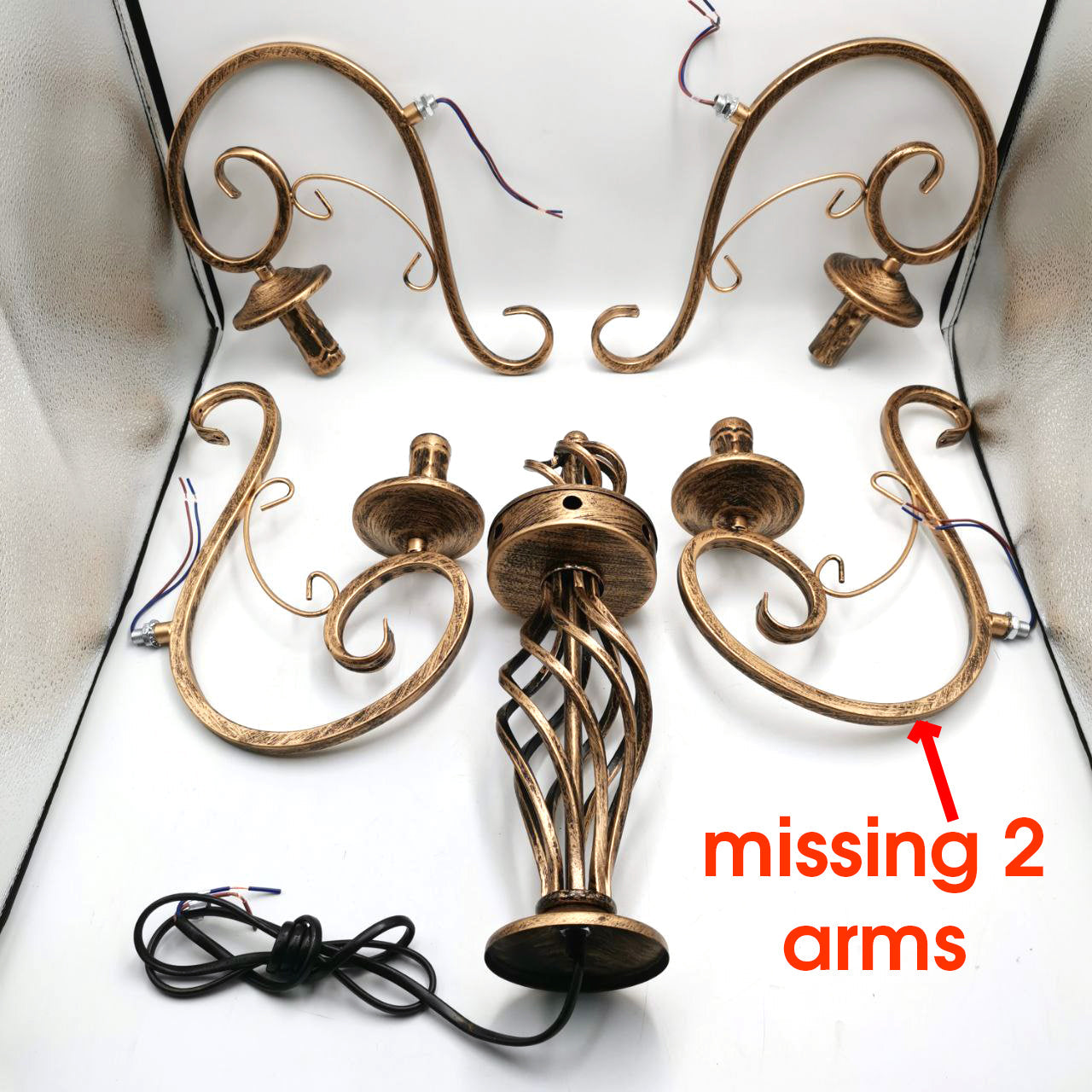 Massive Discounts Retro Wrought Iron 4-Light LED Chandelier - Rust