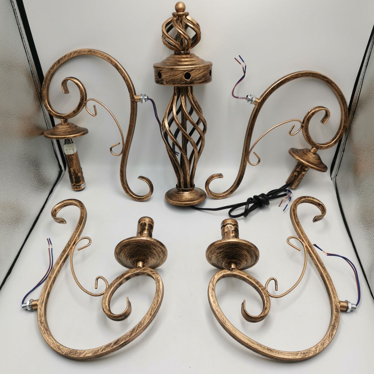 Massive Discounts Retro Wrought Iron 4-Light LED Chandelier - Rust