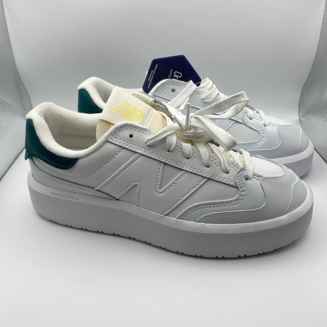 New Balance CT302 Women's Platform Sneakers – Off-White & Green – UK 6.5
